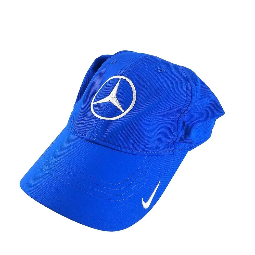 Nike Golf Mercedes Benz Hat Adult Unisex Blue White Swoosh Adjustable Strapback
